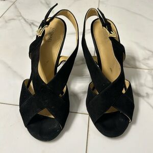 MICHAEL Michael Kors Suede Open Toe Heels. Sz9